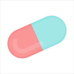 Pill capsule and vitamin supplement design template. Medication dose by prescription. Medicine and healthcare concept. Vector illustration