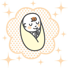 可愛らしい赤ちゃんのイラスト