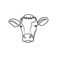 Cow continuous line art design