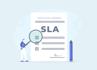 Service Level Agreement Contract Form - SLA acronym business concept illustration
