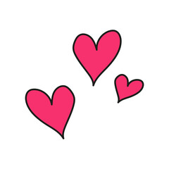 doodle love heart romantic message