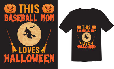 This baseball loves Halloween t-shirt design. 