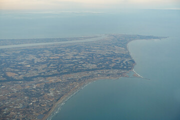 空から見た千葉銚子の風景