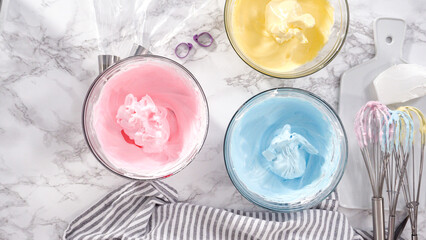 Unicorn meringue cookies