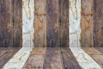 empty wooden planks wall perspective floor room interior background