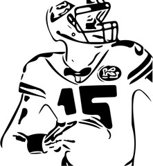 black and white rugby player