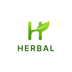 medical leaf logo herbal green