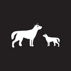 Two white dog  vector logo 