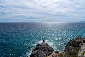 coast of liguria italy on a sunny day 