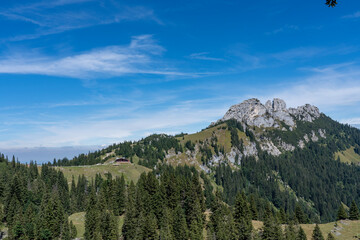 view of the kampenwand in Bavaria on a sunny day 