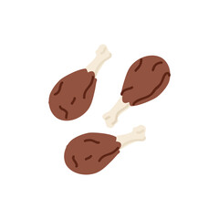 Fast food. Chicken legs snack. Vector fried chicken meat illustration.