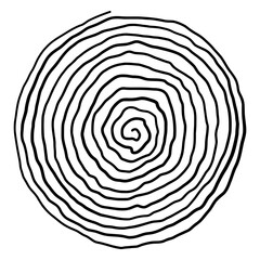 Spiral uneven continuous line vector