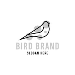 Bird Logo Design Template Vector. Monoline Animal Logo Concept Vector