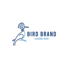 Bird Logo Design Template Vector. Monoline Animal Logo Concept Vector