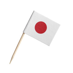 Small paper flag of Japan isolated on white