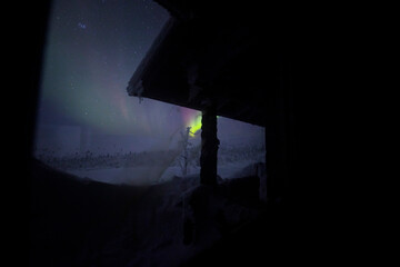 Northern lights in Pallas Yllastunturi National Park, Lapland, Finland