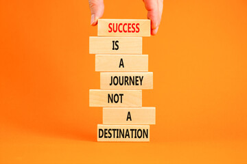 Success is a journey symbol. Concept words Success is a journey not a destination on wooden blocks...