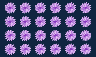 Blooming purple flower on dark background. vector illustration. eps 10.