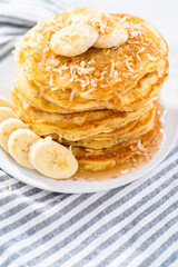 Coconut banana pancakes