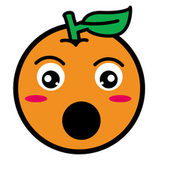 Orange Fruit Sticker Design