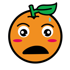 Orange Fruit Sticker Design