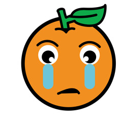 Orange Fruit Sticker Design