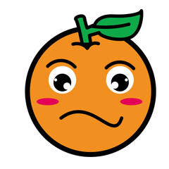 Orange Fruit Sticker Design