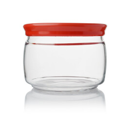  Glass food container isolated.