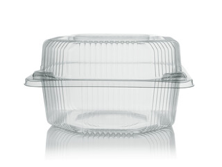 Disposable food container isolated on white.