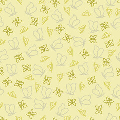 Gold butterflies, seamless pattern background.  Perfect for fabric, scrapbooking, quilting, wallpaper projects.