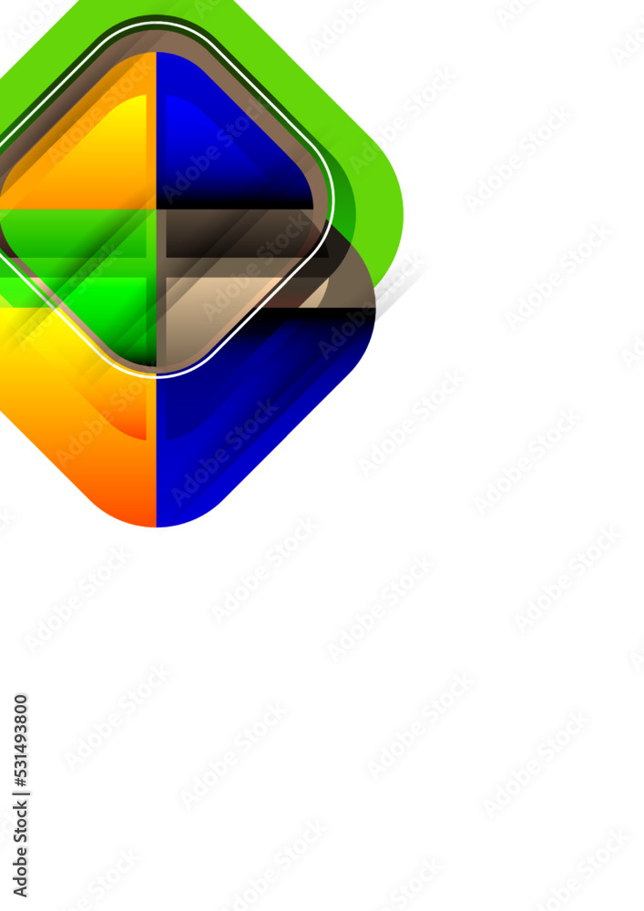 Poster abstract geometric background with space for your text. modern overlapping rounded squares. unusual 
