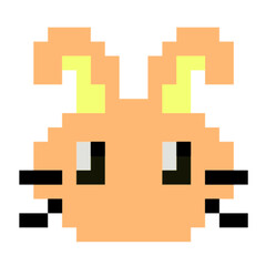 Obraz premium ドット絵 うさぎ オレンジ 