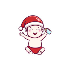 cute baby celebrating christmas