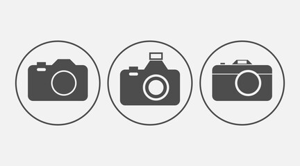 Camera icons - digital camera illustration - photo picture signs and symbols. Vector eps 10