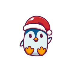 Cute penguins celebrating christmas