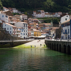 Cudillero village. Asturias.  Summer. Travel. Tourism. 