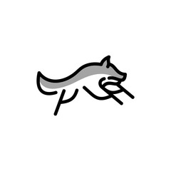 Wolf line icon, outline vector sign, linear style pictogram isolated on white. Symbol, logo illustration.