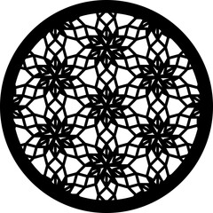 Round Decorative Coaster Design. Laser Cut Coaster. Laser Cutting Panel. Pattern Design