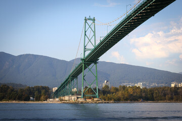 lions gate bridge in the mountains