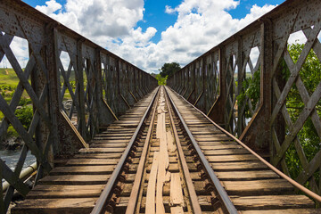 Fototapeta na wymiar railway bridge over the river