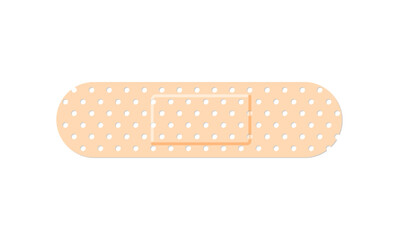 Medical plaster. First aid band plaster strip medical patch. Wound cross plastering band and porous bandage plasterers