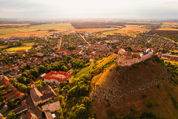 Medieval castle at the top of the hill in Sumeg, Veszprem county, Hungary. Built in the mid or late...