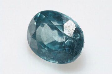 Natural gemstone blue zircon on background