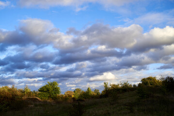 Obraz premium Clouds in blue sky and wild nature