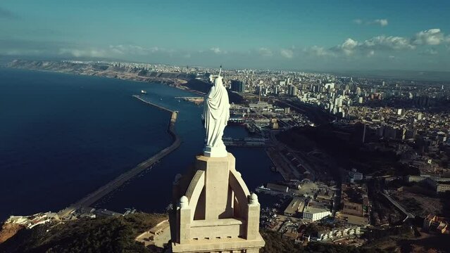 Aerial view of Fort Santa Cruz and Oran, Algeria