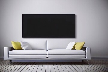 modern living room with black canvas 