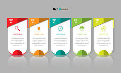 Vector infographic design template with 5 options or steps