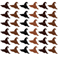 Witch's hat icon in black style isolated on white background. Black and white magic pattern stock vector illustration.
