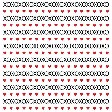 Seamless pattern with red hearts
