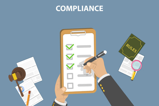 3D Isometric Flat Vector Conceptual Illustration Of Compliance, Checklist With Requirements